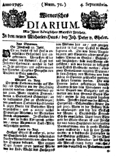 Wiener Zeitung 17450904 Seite: 1