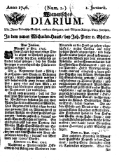 Wiener Zeitung 17460101 Seite: 1