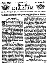 Wiener Zeitung 17460105 Seite: 1