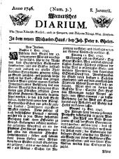 Wiener Zeitung 17460108 Seite: 1