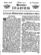 Wiener Zeitung 17460219 Seite: 1