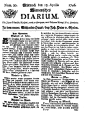 Wiener Zeitung 17460413 Seite: 1