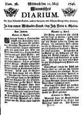 Wiener Zeitung 17460511 Seite: 1