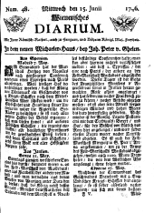 Wiener Zeitung 17460615 Seite: 1