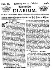 Wiener Zeitung 17461026 Seite: 1