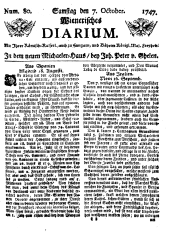 Wiener Zeitung 17471007 Seite: 1