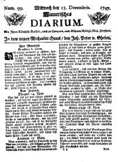 Wiener Zeitung 17471213 Seite: 1