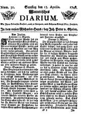 Wiener Zeitung 17480413 Seite: 1