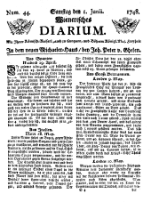 Wiener Zeitung 17480601 Seite: 1