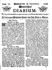 Wiener Zeitung 17480918 Seite: 1