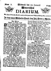 Wiener Zeitung 17490122 Seite: 1