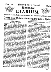 Wiener Zeitung 17490205 Seite: 1