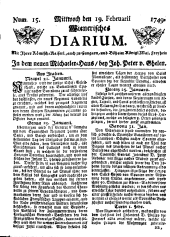 Wiener Zeitung 17490219 Seite: 1