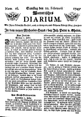 Wiener Zeitung 17490222 Seite: 1