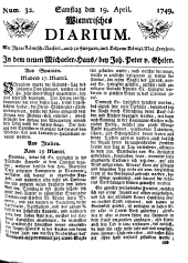 Wiener Zeitung 17490419 Seite: 1