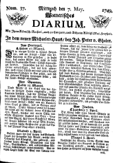 Wiener Zeitung 17490507 Seite: 1