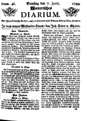 Wiener Zeitung 17490607 Seite: 1