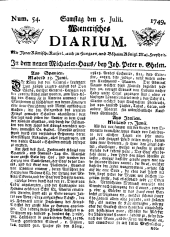 Wiener Zeitung 17490705 Seite: 1