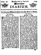 Wiener Zeitung 17490927 Seite: 1