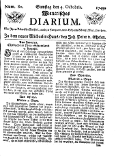 Wiener Zeitung 17491004 Seite: 1
