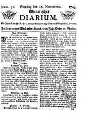 Wiener Zeitung 17491115 Seite: 1