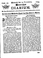 Wiener Zeitung 17491119 Seite: 1