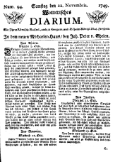 Wiener Zeitung 17491122 Seite: 1