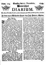 Wiener Zeitung 17491227 Seite: 1