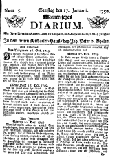 Wiener Zeitung 17500117 Seite: 1