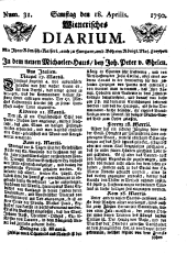 Wiener Zeitung 17500418 Seite: 1