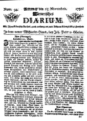 Wiener Zeitung 17501125 Seite: 1