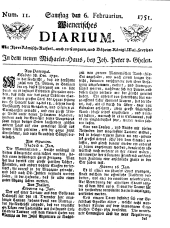 Wiener Zeitung 17510206 Seite: 1