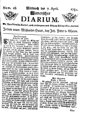 Wiener Zeitung 17510407 Seite: 1