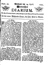 Wiener Zeitung 17510414 Seite: 1