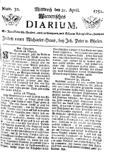 Wiener Zeitung 17510421 Seite: 1