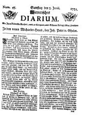 Wiener Zeitung 17510605 Seite: 1
