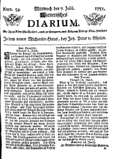 Wiener Zeitung 17510707 Seite: 1