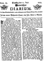 Wiener Zeitung 17510911 Seite: 1