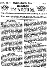 Wiener Zeitung 17510918 Seite: 1