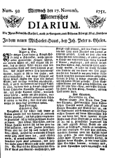 Wiener Zeitung 17511117 Seite: 1