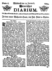 Wiener Zeitung 17520119 Seite: 1