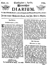 Wiener Zeitung 17520401 Seite: 1