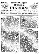 Wiener Zeitung 17520405 Seite: 1