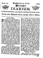 Wiener Zeitung 17520429 Seite: 1