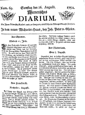 Wiener Zeitung 17520826 Seite: 1