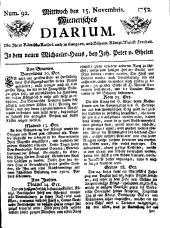 Wiener Zeitung 17521115 Seite: 1