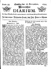 Wiener Zeitung 17521118 Seite: 1