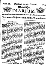 Wiener Zeitung 17540213 Seite: 1