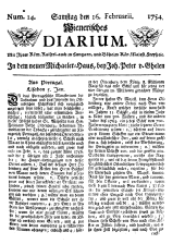 Wiener Zeitung 17540216 Seite: 1