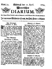Wiener Zeitung 17540417 Seite: 1